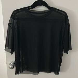 NWOT Black Mesh Top